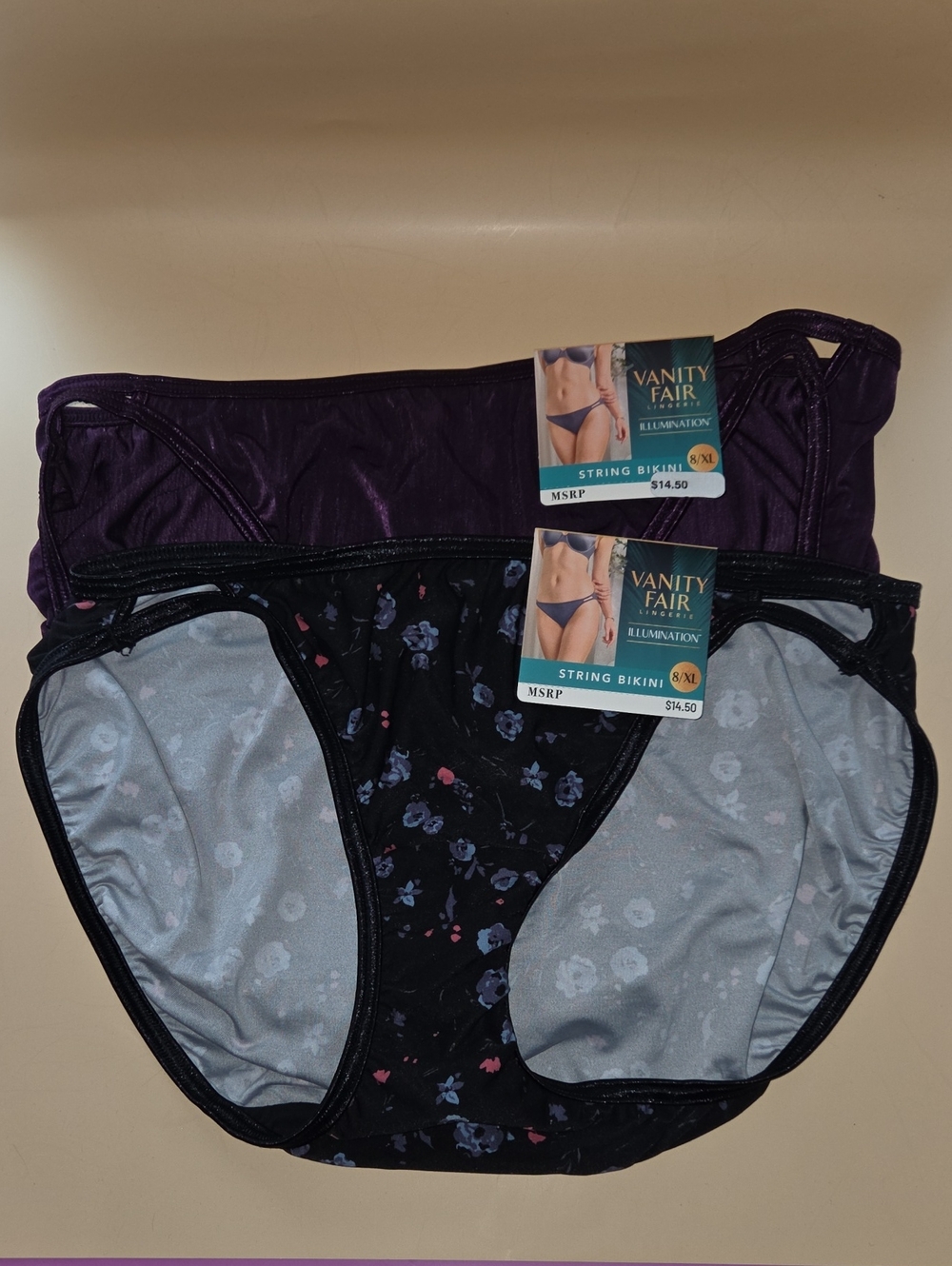 Vanity Fair Illumination String Bikini Panties - Set Of 2 Size 8 XL